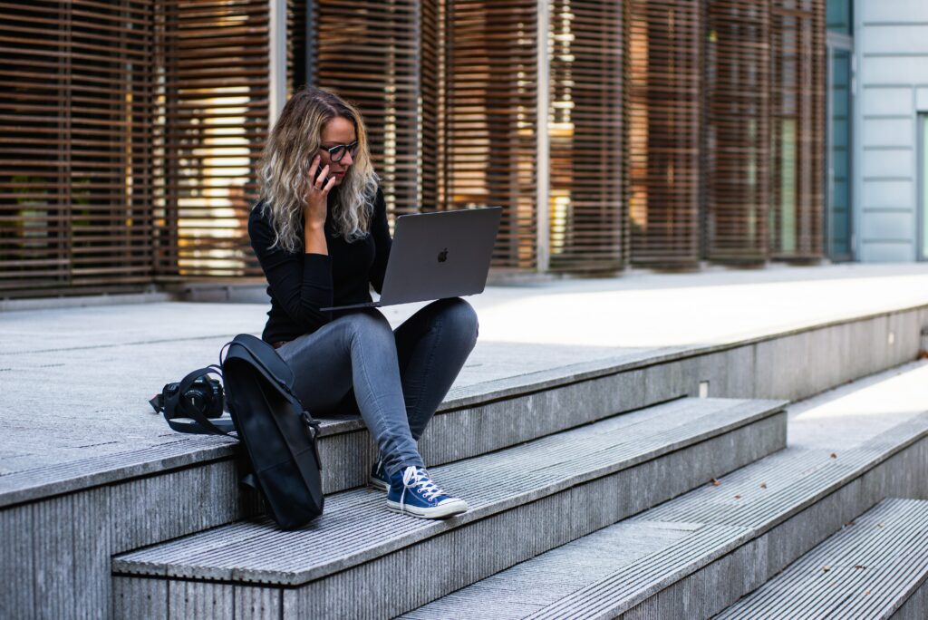 MSP employee catching up on their work on the move