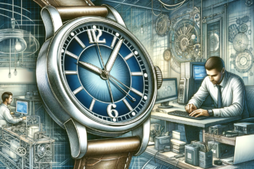 an animation of a hand watch with two people working on their laptops in the background, representing the time it takes to hire an IT level 3 help desk technician