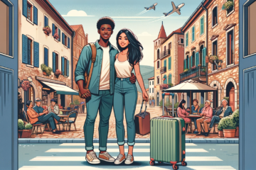 easy visa for south african citizens. an image of a couple relocating to a new country and happy to start a life there.