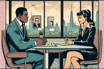 psychological testing in hiring IT Staff for MSPs - a man and a women conducing an interview